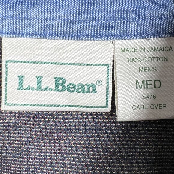 Vintage L.L. Bean Mens M Native Aztec Long Sleeve Polo Shirt 1990 Jamaica Made - Picture 3 of 13